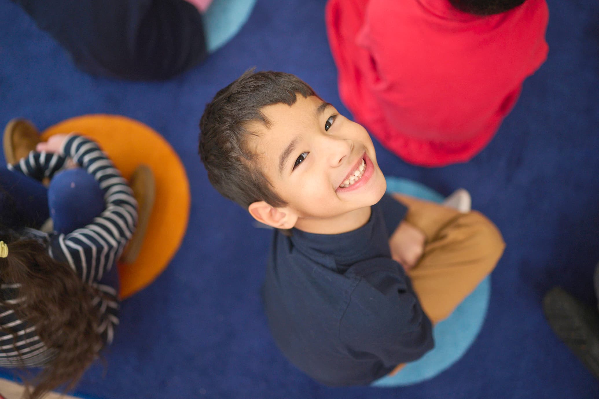 kindergarten child smiling