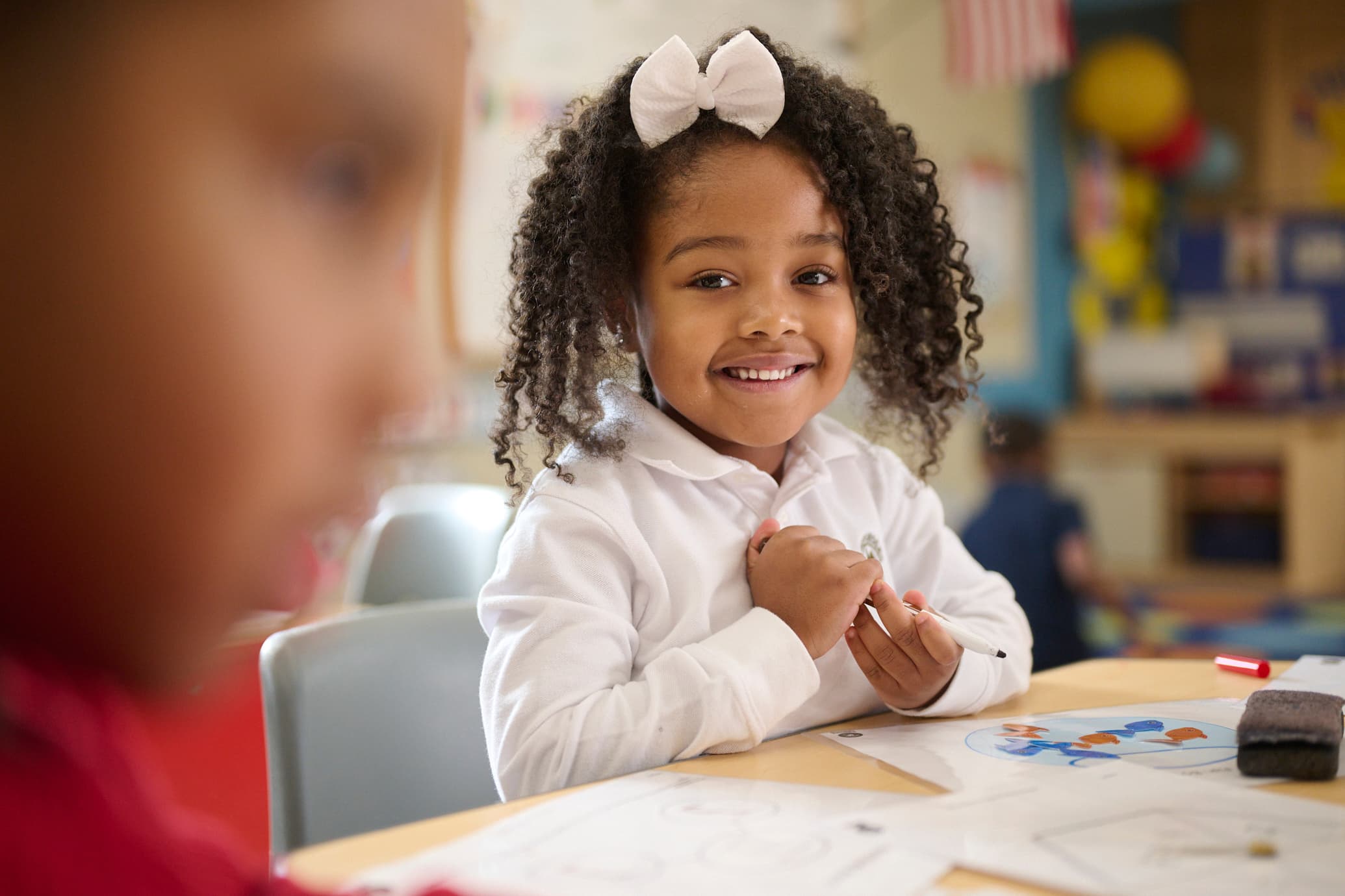 kindergarten child smiling